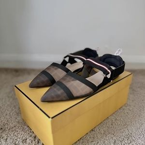 Fendi zucca FF logo printed slingback sandals